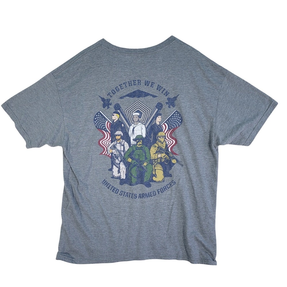 5.11 Tactical T-Shirt Men's XL Gray United States Armed Forces Soldiers Flag Jet